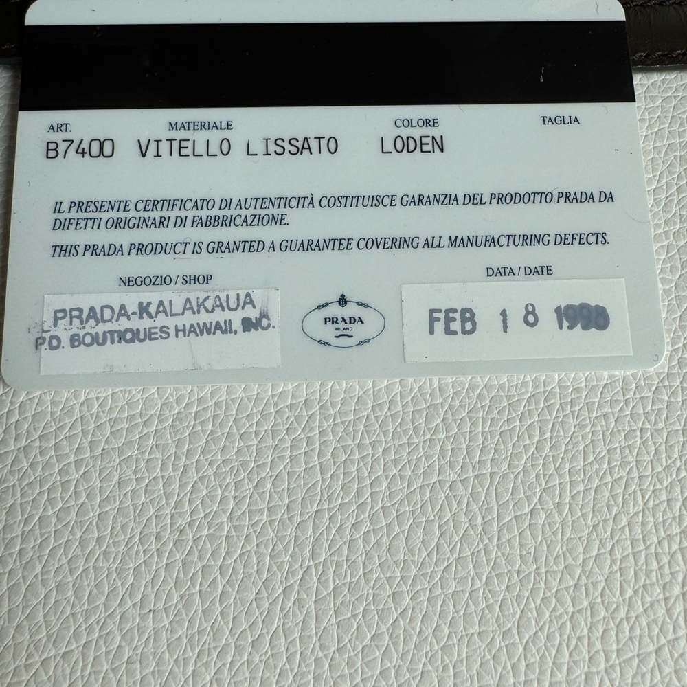 Prada B7400 Vitello Lissato Shoulder Bag – Loden – Vintage 1998 - Picture 11 of 11